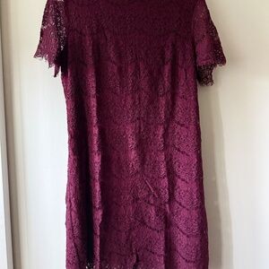 maroon lace dress